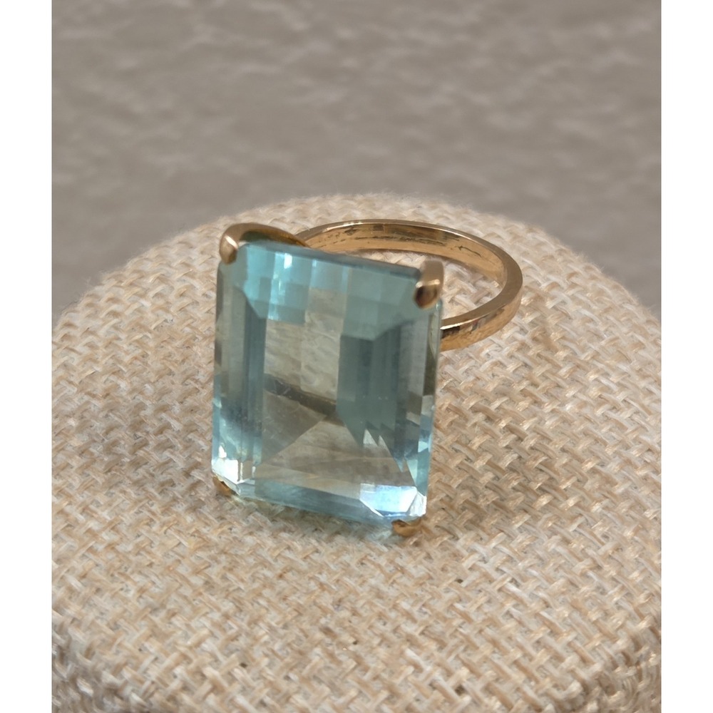 1950s-60s  14k Yellow Gold Maximino Emerald‎ Cut Cocktail Ring Size 7 Brazilian - Picture 8 of 13